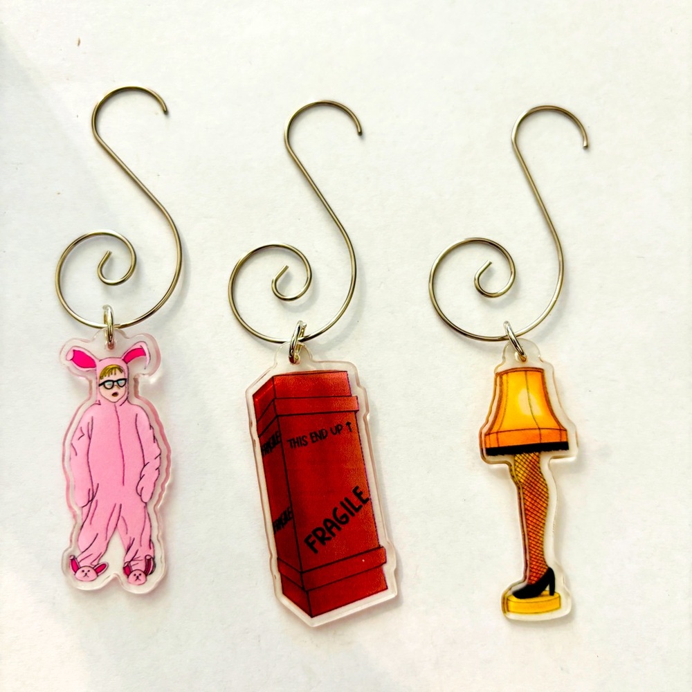3 Christmas Story Themed Ornaments, NWT
